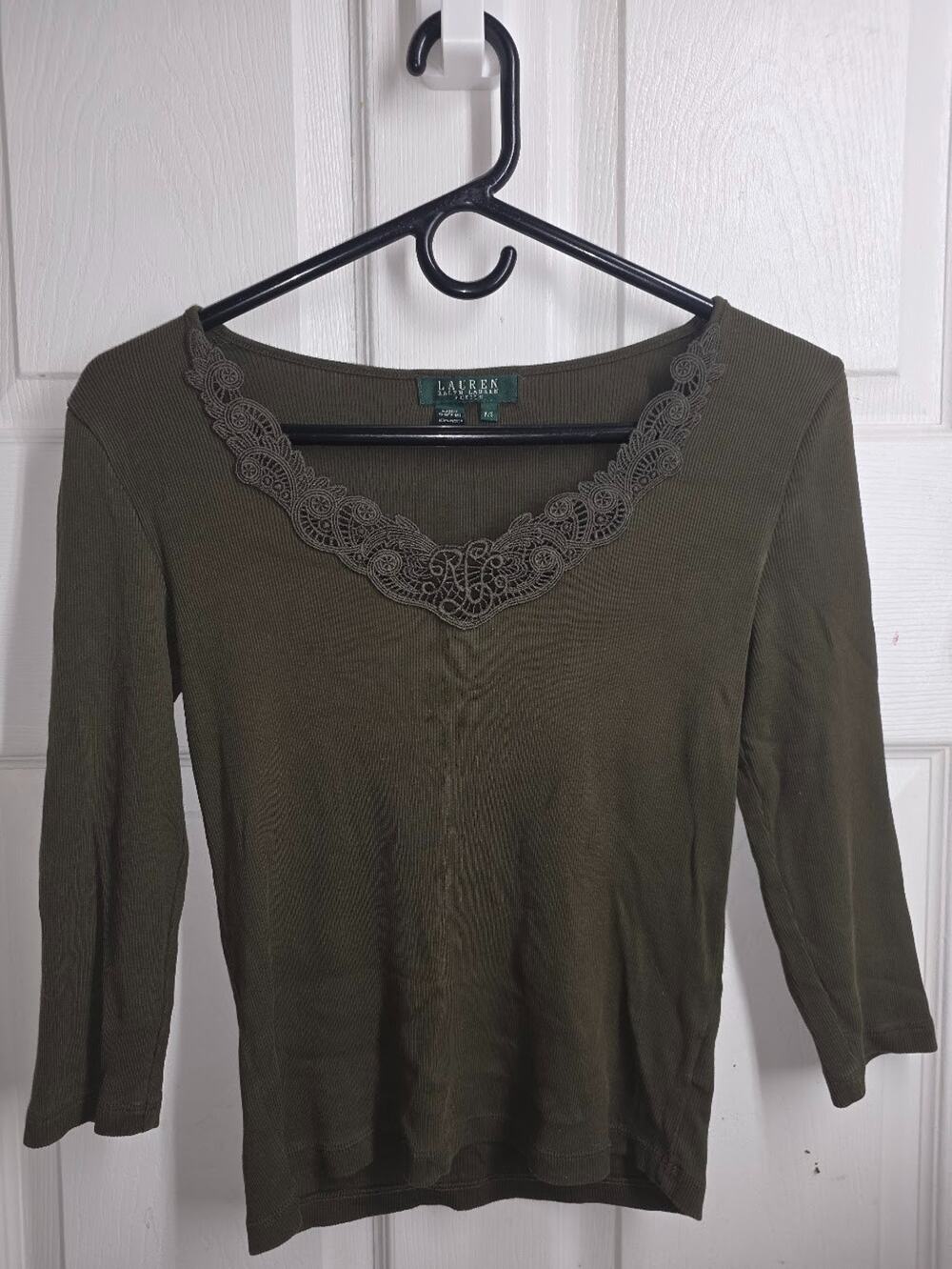 VTG Y2K Lauren Ralph Lauren 90s Womens Lace Green Fairy Grunge Size Petite SM